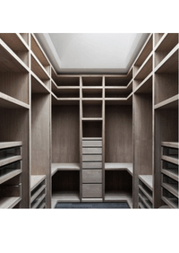П-образная гардеробная комната в классическом стиле Красногорск
