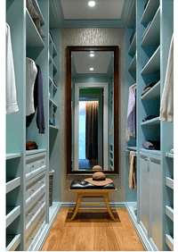 Параллельная гардеробная комната с большим зеркалом Красногорск