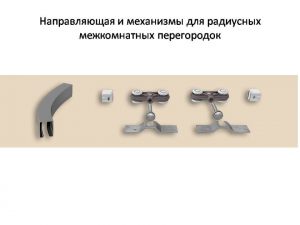 Направляющая и механизмы верхний подвес для радиусных межкомнатных перегородок Красногорск